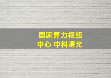 国家算力枢纽中心 中科曙光